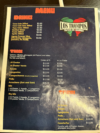 Menu Los Trompos Tacos De Barrio - 28