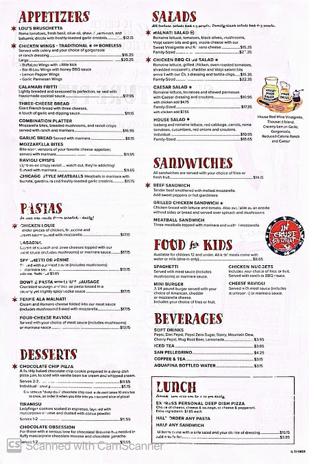 Menu Lou Malnati's Pizzeria - 22