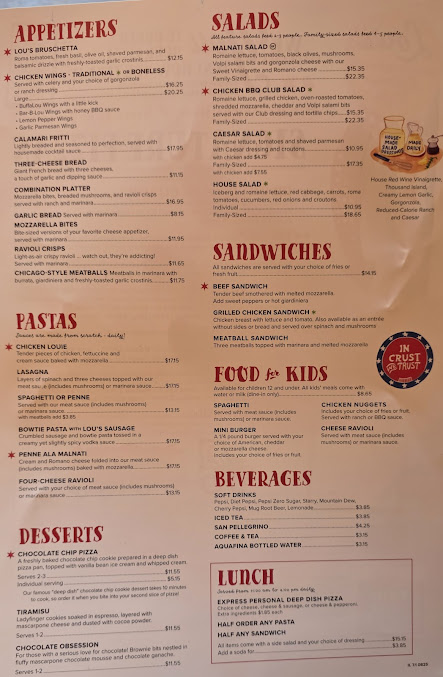 Menu Lou Malnati's Pizzeria - 24