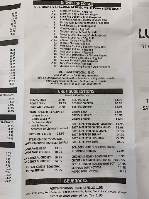 Menu Lucky Garden Chinese Seafood Restaurant - 21