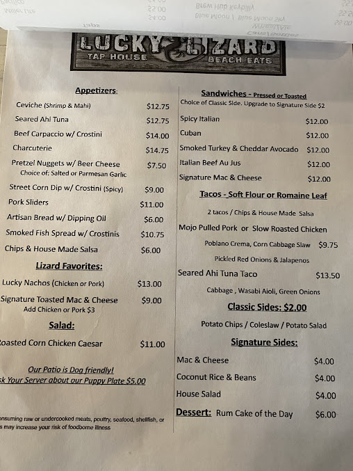 Menu Lucky Lizard Tap House - 23