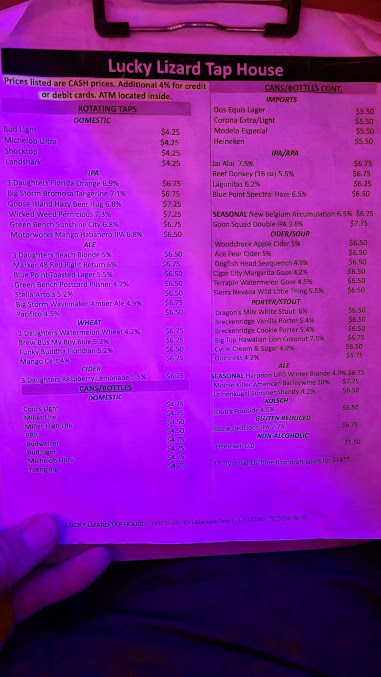 Menu Lucky Lizard Tap House - 25