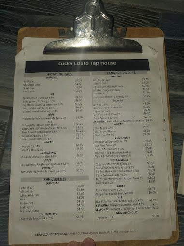 Menu Lucky Lizard Tap House - 28