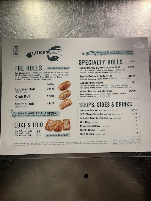 Menu Luke's Lobster Brooklyn Bridge Park - 25