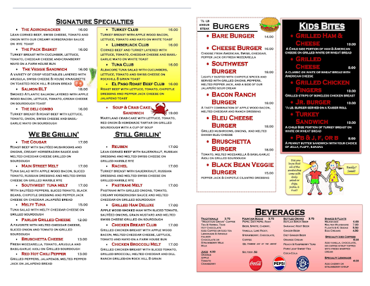 Menu Main Street Ice Cream Parlor - 19