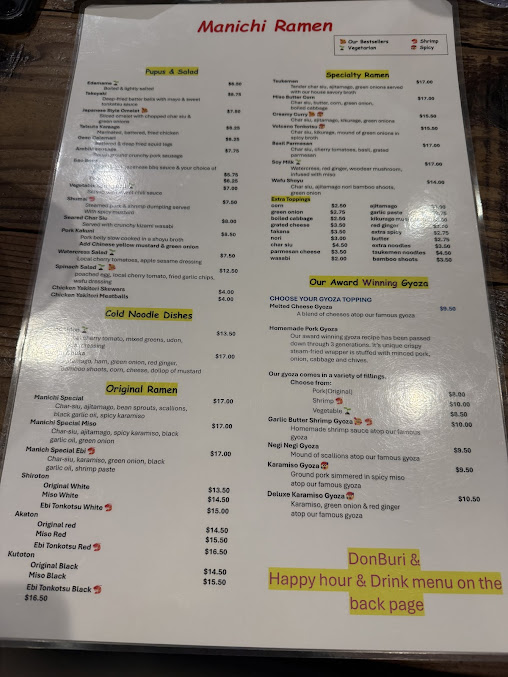 Menu Manichi Ramen Kona St - 22