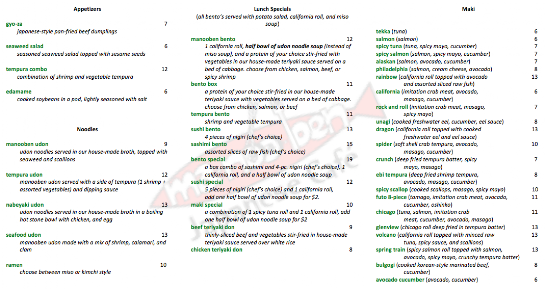 Menu Manooben - 21