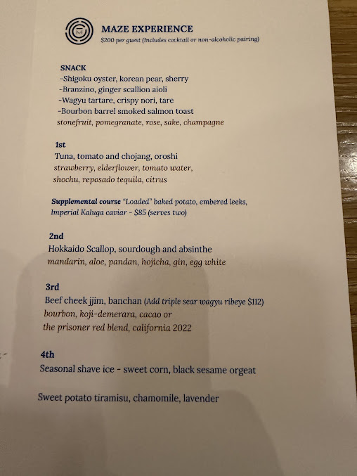 Menu Māze - 25