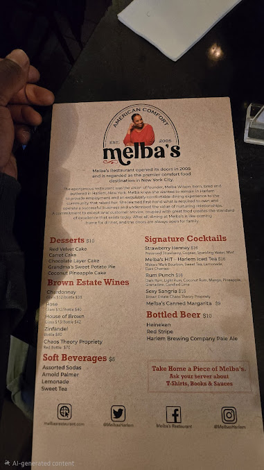 Menu Melba's Restaurant - 22