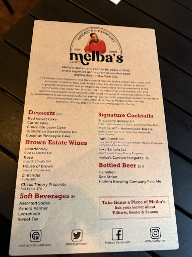 Menu Melba's Restaurant - 24
