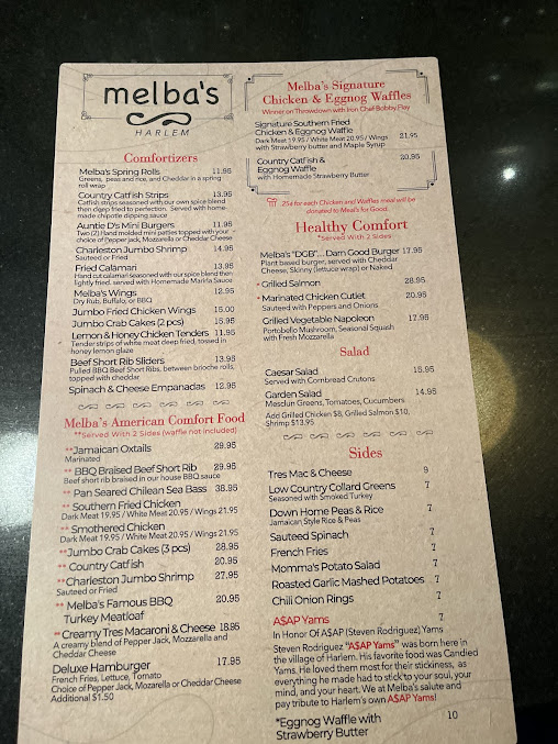 Menu Melba's Restaurant - 29