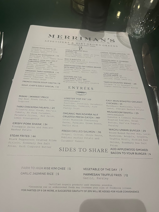 Menu Merriman's Honolulu - 20