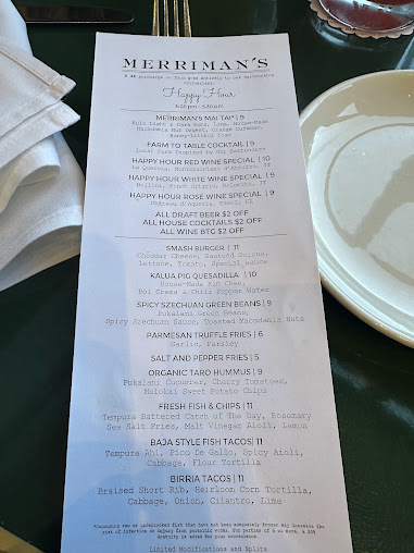 Menu Merriman's Honolulu - 26