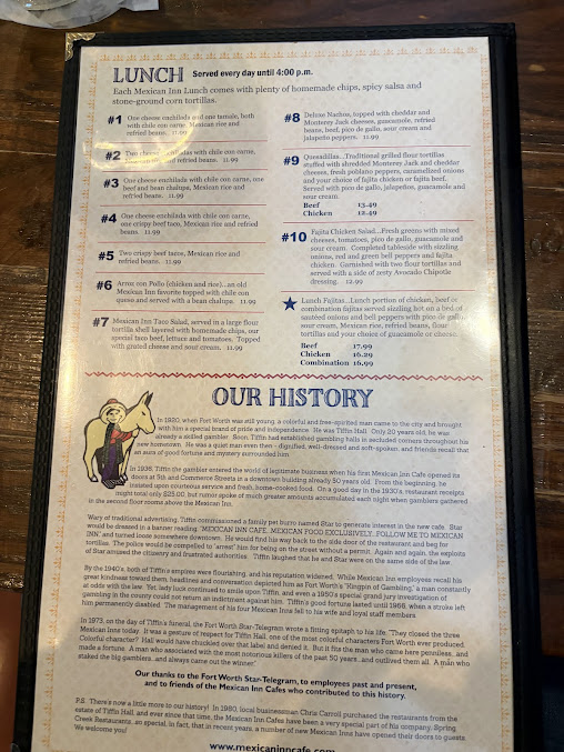 Menu Mexican Inn Cafe - 21