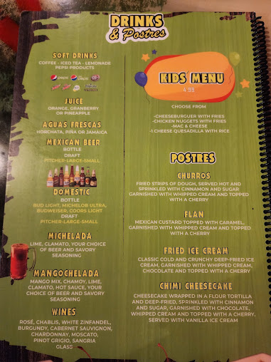 Menu Mi Cabana Mexican Restaurant #10 - 21