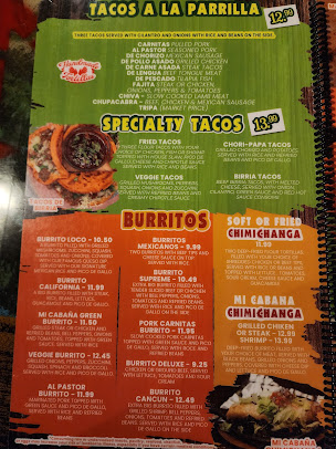 Menu Mi Cabana Mexican Restaurant #10 - 28