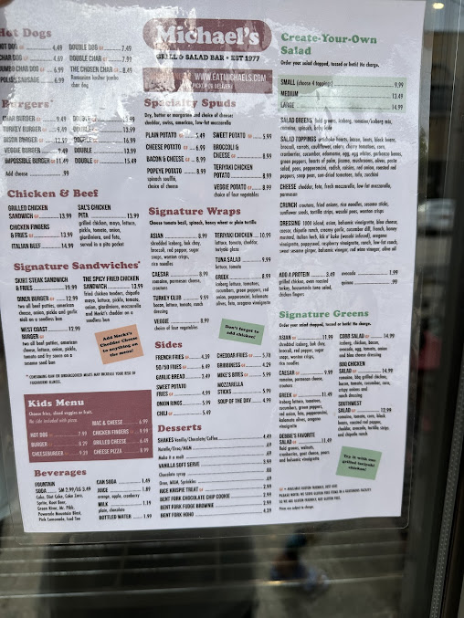 Menu Michael’s Grill & Salad Bar - 21
