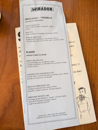Menu Mirador - 21