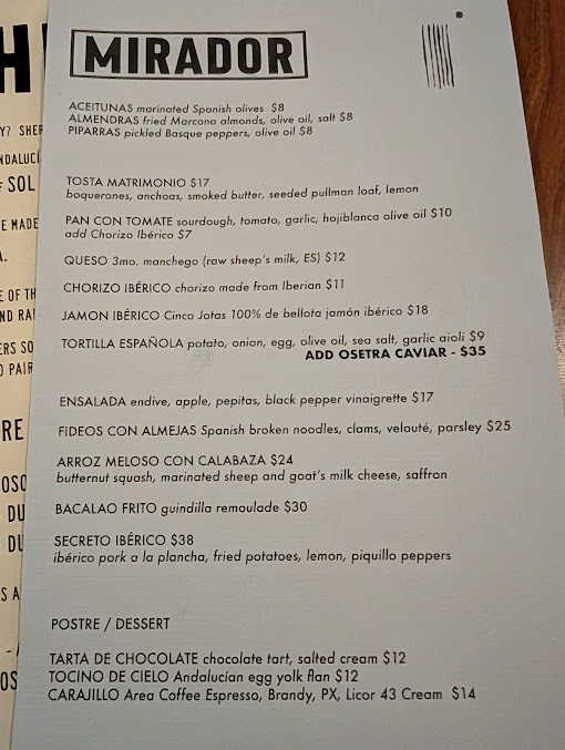 Menu Mirador - 22