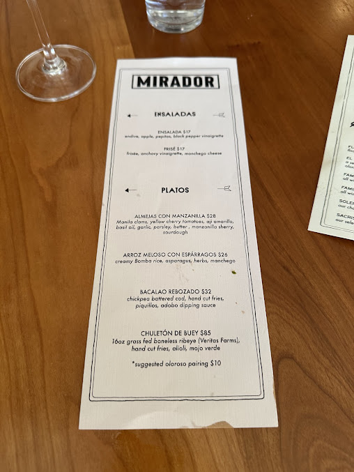 Menu Mirador - 24