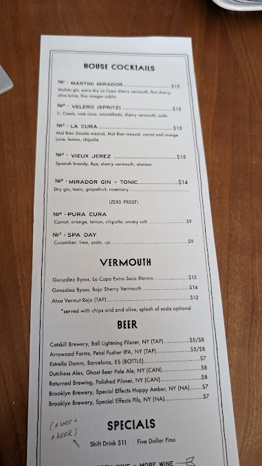 Menu Mirador - 26
