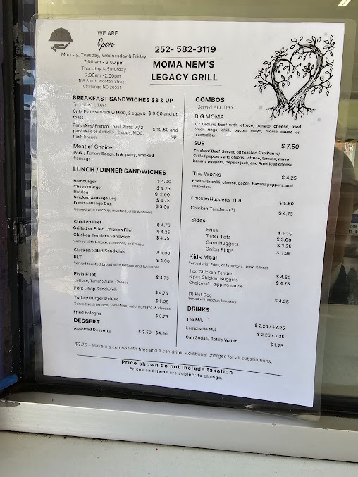 Menu Moma Nem's Legacy Grill - 20