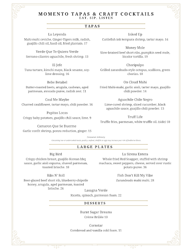 Menu Momento Tapas & Craft Cocktails - 20