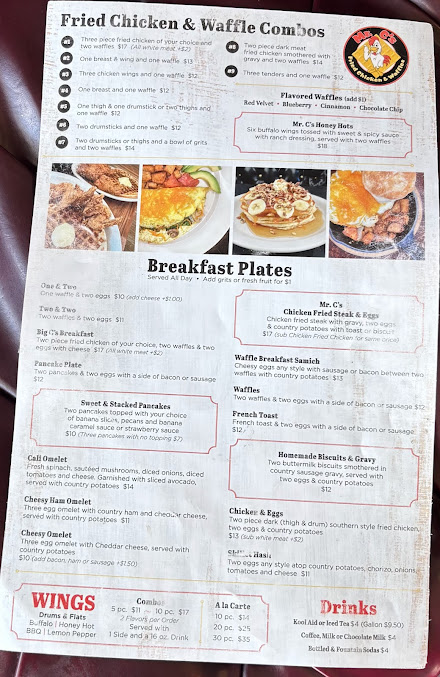 Menu Mr Cs Fried Chicken Waffles - 21