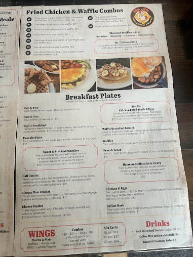 Menu Mr Cs Fried Chicken Waffles - 25