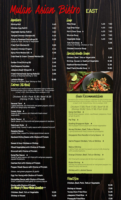 Menu Mulan Asian Bistro East - 26