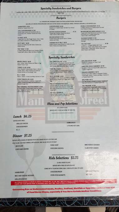 Menu Nancys Main Street Diner - 24