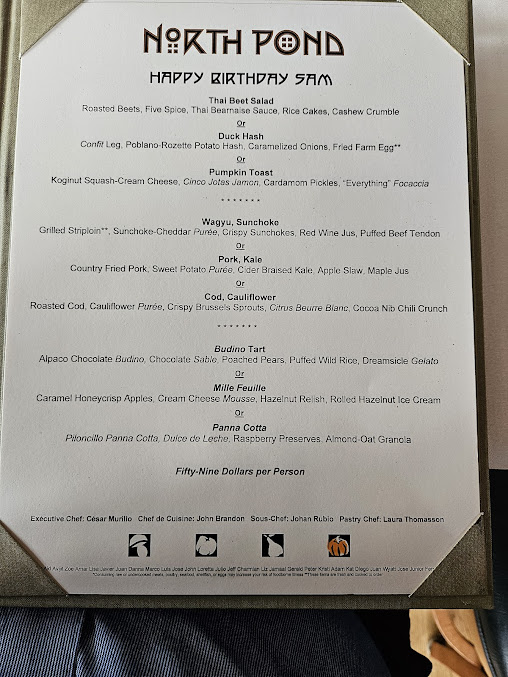 Menu North Pond - 24