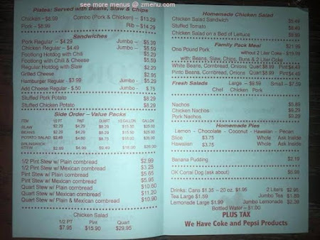Menu O K Corral Barbecue Restaurant - 7