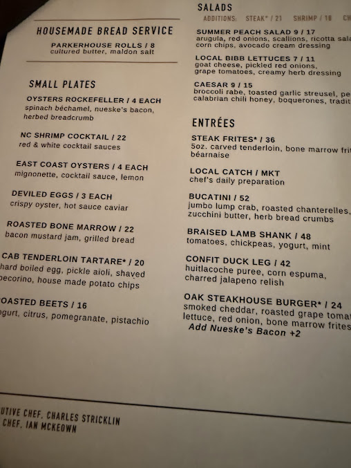 Menu Oak Steakhouse - 20