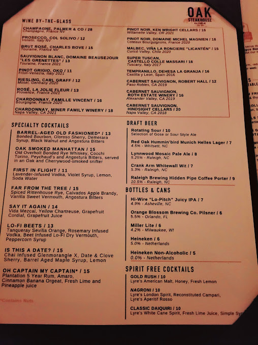 Menu Oak Steakhouse - 27