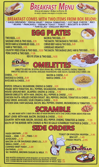 Menu Ocotillo Restaurant And Cantina - 20