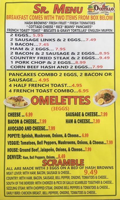 Menu Ocotillo Restaurant And Cantina - 25