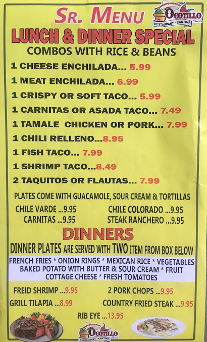 Menu Ocotillo Restaurant And Cantina - 28