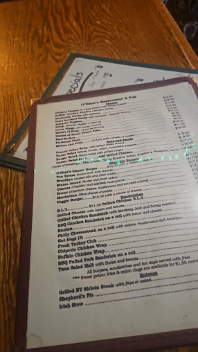 Menu O'hara's Restaurant And Pub - 26