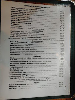Menu O'hara's Restaurant And Pub - 27