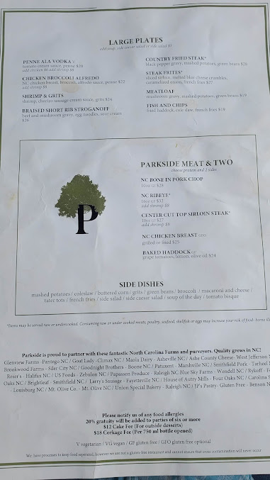 Menu Parkside Restaurant - 24