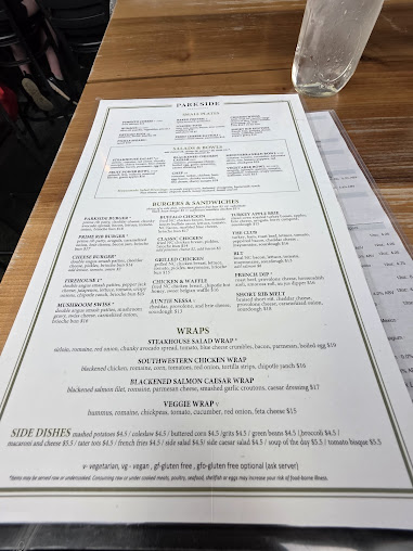 Menu Parkside Restaurant - 25