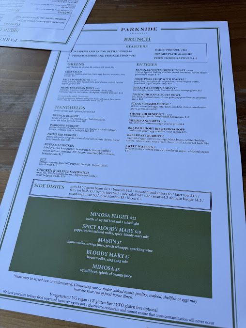 Menu Parkside Restaurant - 27