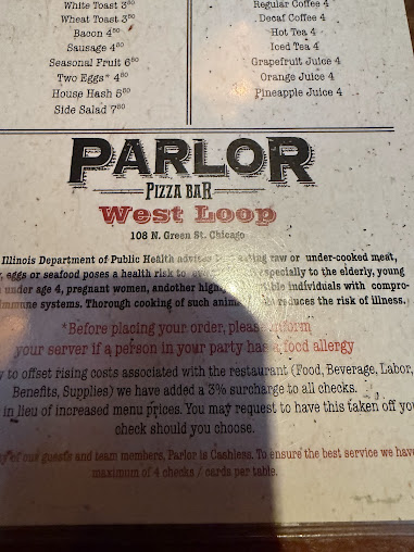 Menu Parlor Pizza Bar West Loop - 25