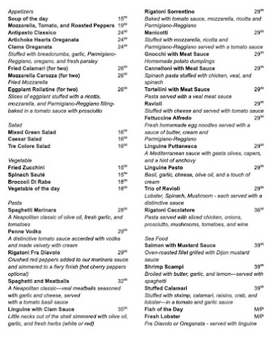 Menu Patsy's Italian Restaurant - 20