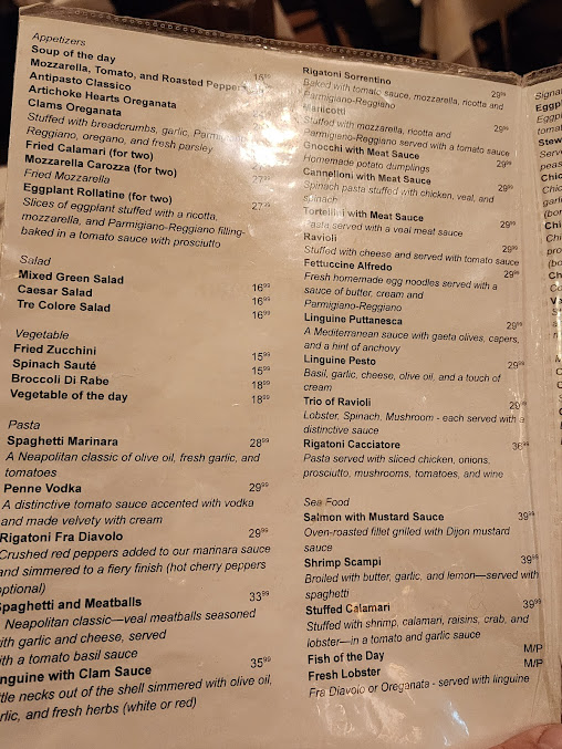 Menu Patsy's Italian Restaurant - 23