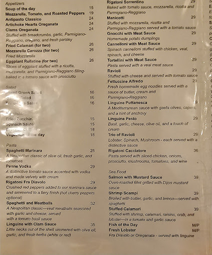 Menu Patsy's Italian Restaurant - 29