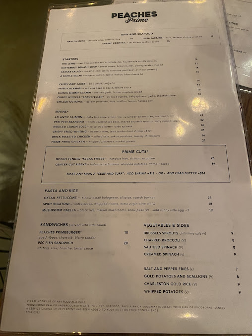 Menu Peaches Prime - 21