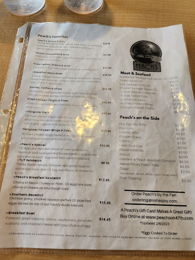 Menu Peach's Restaurant - 22