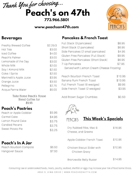 Menu Peach's Restaurant - 26